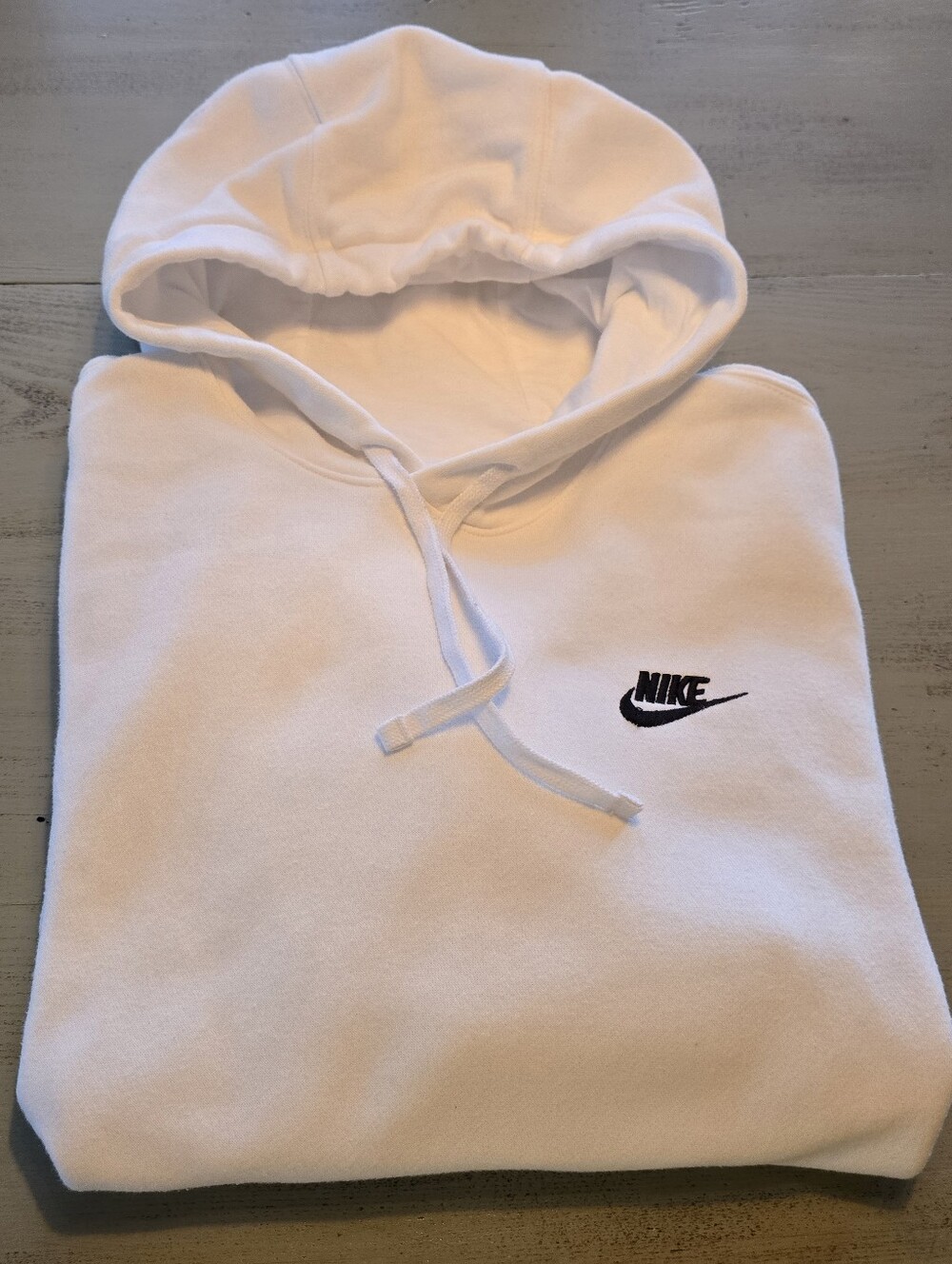 NIKE Women's Medium Hoodie Sweatshirt, White, Drawstring Hood